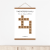 Custom Family Crossword – A2 Portrait  Poster Hanger