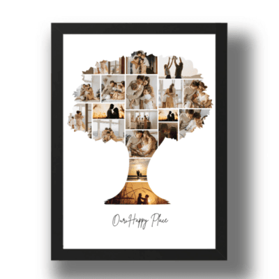 Custom Family Tree Collage  – A2 Framed Portrait  Poster
