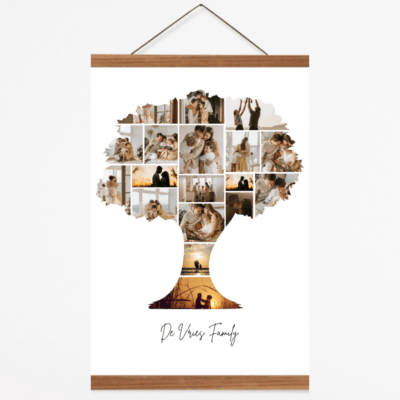 Custom Family Tree Collage  – A2 Portrait  Poster Hanger