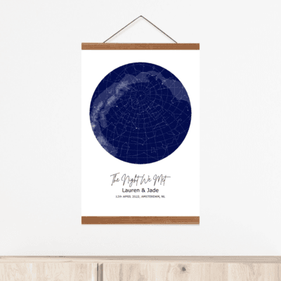 Personalized Star Map – A2 Portrait  Poster Hanger