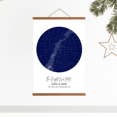 Personalized Star Map – A3 Portrait  Poster Hanger