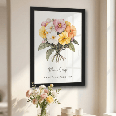 Alternative view of Custom Birth Flower Wall Art – Birthday or Mother’s Day Gift for Mom
