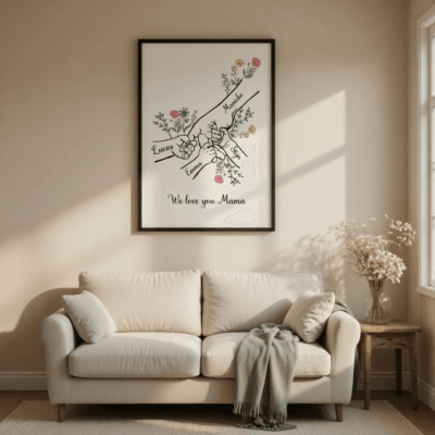 Personalized Family Hands Print for Mom – Birthday or Mother’s Day Gift - Image 4