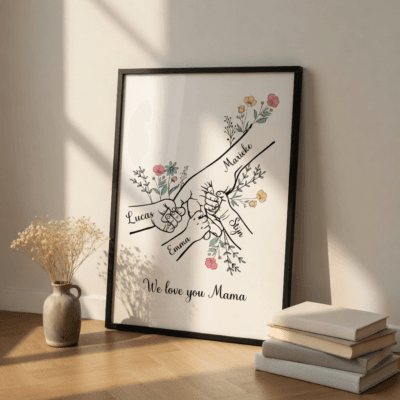 Alternative view of Personalized Family Hands Print for Mom – Birthday or Mother’s Day Gift