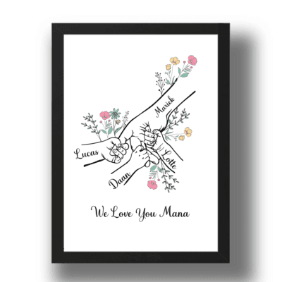 Personalized Family Hands Print for Mom – Birthday or Mother’s Day Gift