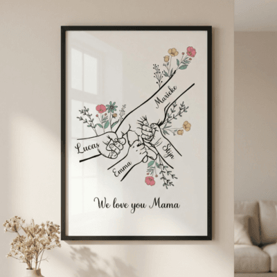 Alternative view of Personalized Family Hands Print for Mom – Birthday or Mother’s Day Gift