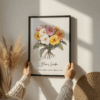 Custom Birth Flower Wall Art – Birthday or Mother’s Day Gift for Mom