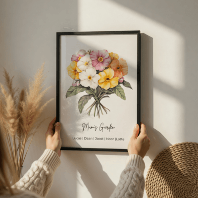 Custom Birth Flower Wall Art – Birthday or Mother’s Day Gift for Mom